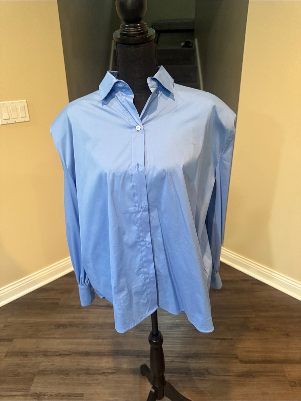 Women's  Light Blue Button-Up Shirt